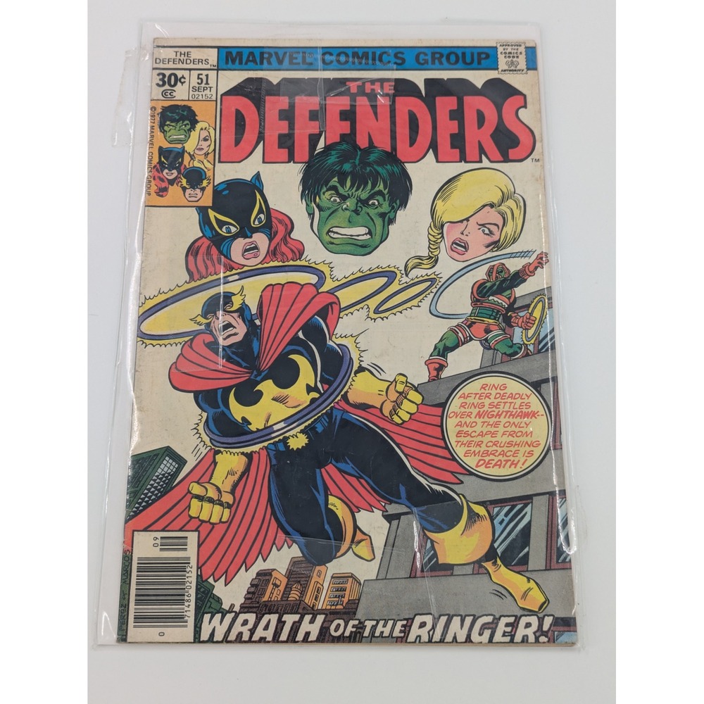 Marvel Comics The Defenders #51 September 1977 Vintage Bronze Age Wrath Ringer
